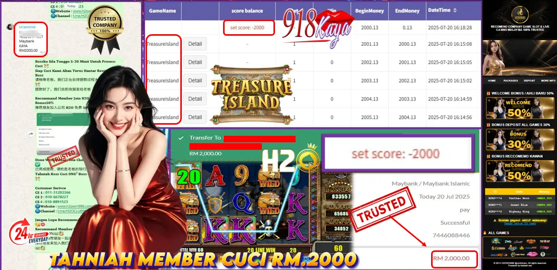 Bukti jackpot Treasure Island Mega888